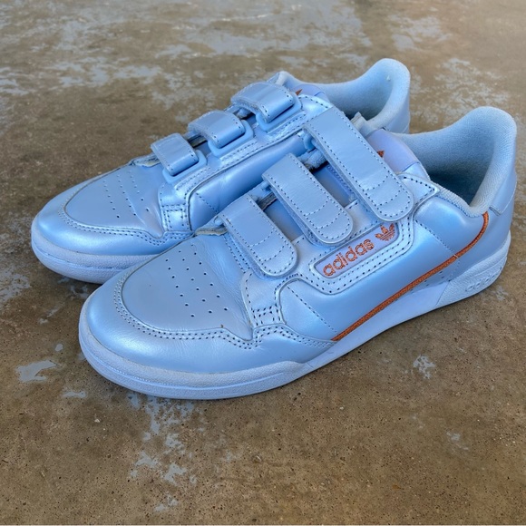 adidas Shoes Adidas Continental 8 Blue Glow Sneaker With Velcro